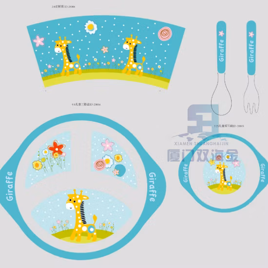 5 шт. детская посуда из бамбукового волокна и меламина